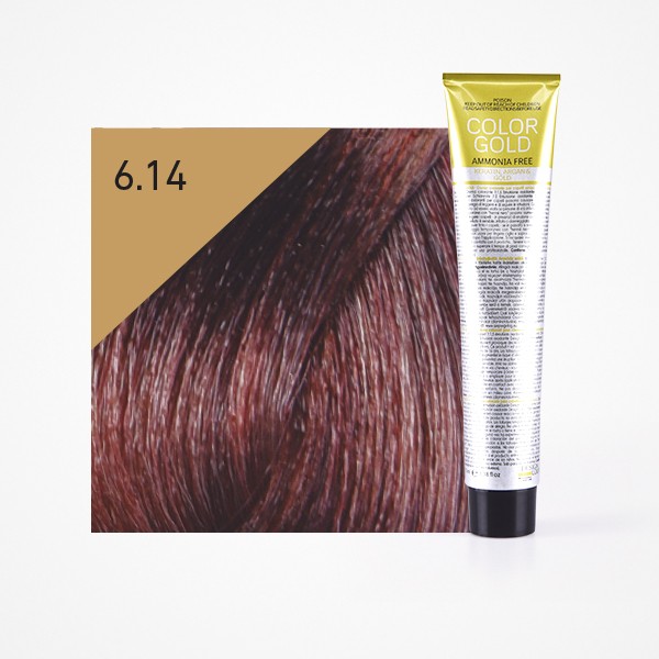 TINTE SIN AMONIACO COLOR GOLD 6.14 AVELLANA 100ML DESIGN LOOK