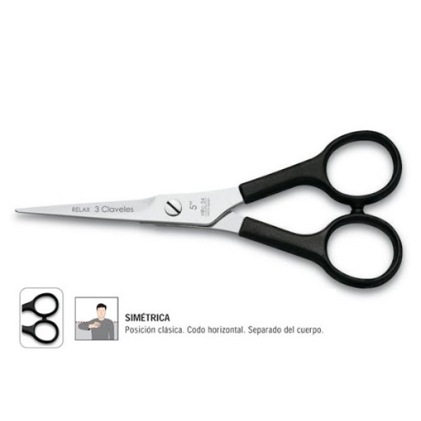 Tijera Peluq. Relax 5.5" Negra D 3C